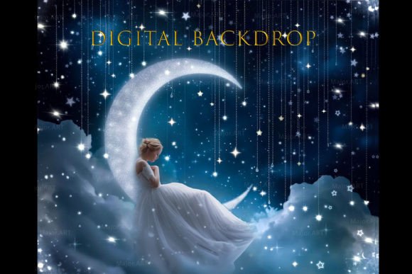Download Digital Backdrop, Night Moon Background - Moon background Collection