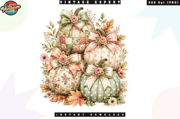 Download Vintage Cottagecore Pumpkin Bouquet PNG - Cottagecore Collection