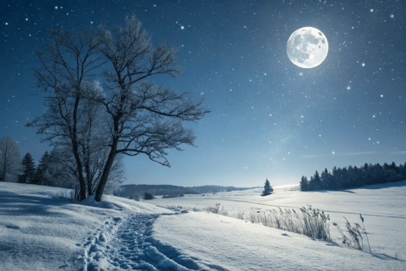 Download Snow and Moon Background Design - Moon background Collection