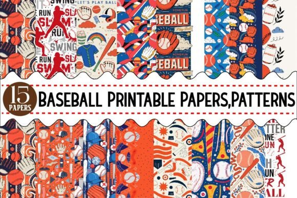 Download Baseball Printable Papers,Patterns - Printable papers Collection