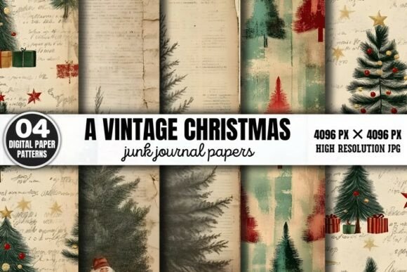 Download A Vintage Christmas Journal Digital Pape - Premium Resources