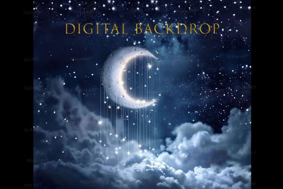 Download Digital Backdrop, Night Moon Background - Moon background Collection