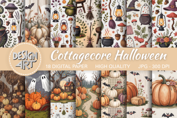 Download Cottagecore Halloween Digital Paper - Cottagecore Collection