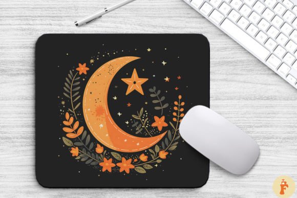 Download Floral Crescent Moon Background - Moon background Collection