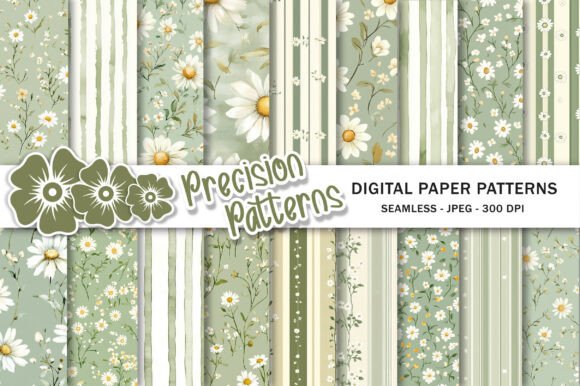 Download Cottagecore Sage Green Daisy Paper - Cottagecore Collection