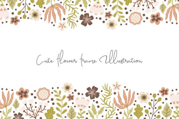 Download Cute Retro Flower Frame Illustration - Flower frame illustration Collection